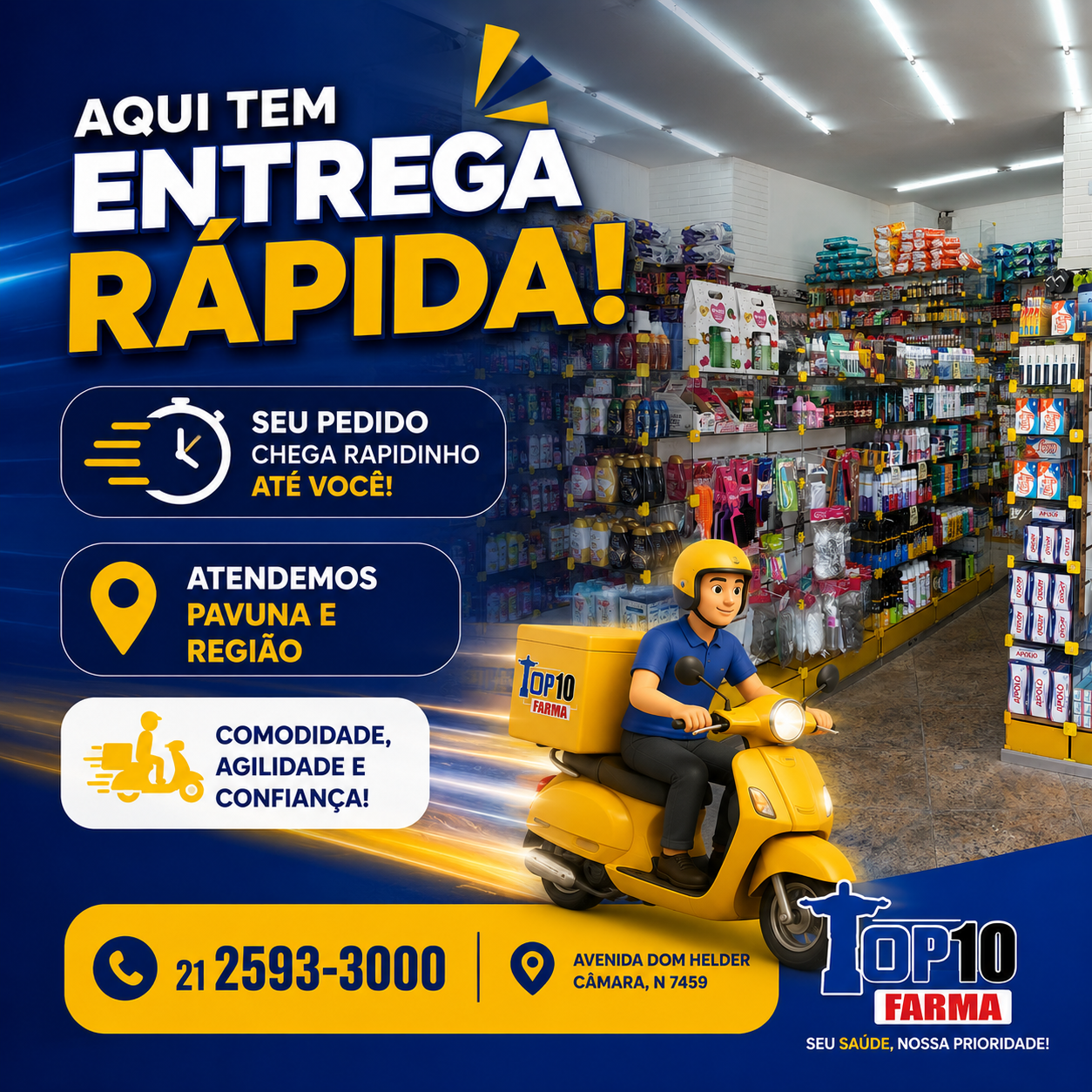 Entrega rápida da Top 10 Farma